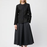 Vivienne Taffeta Midi Skirt Jet Black