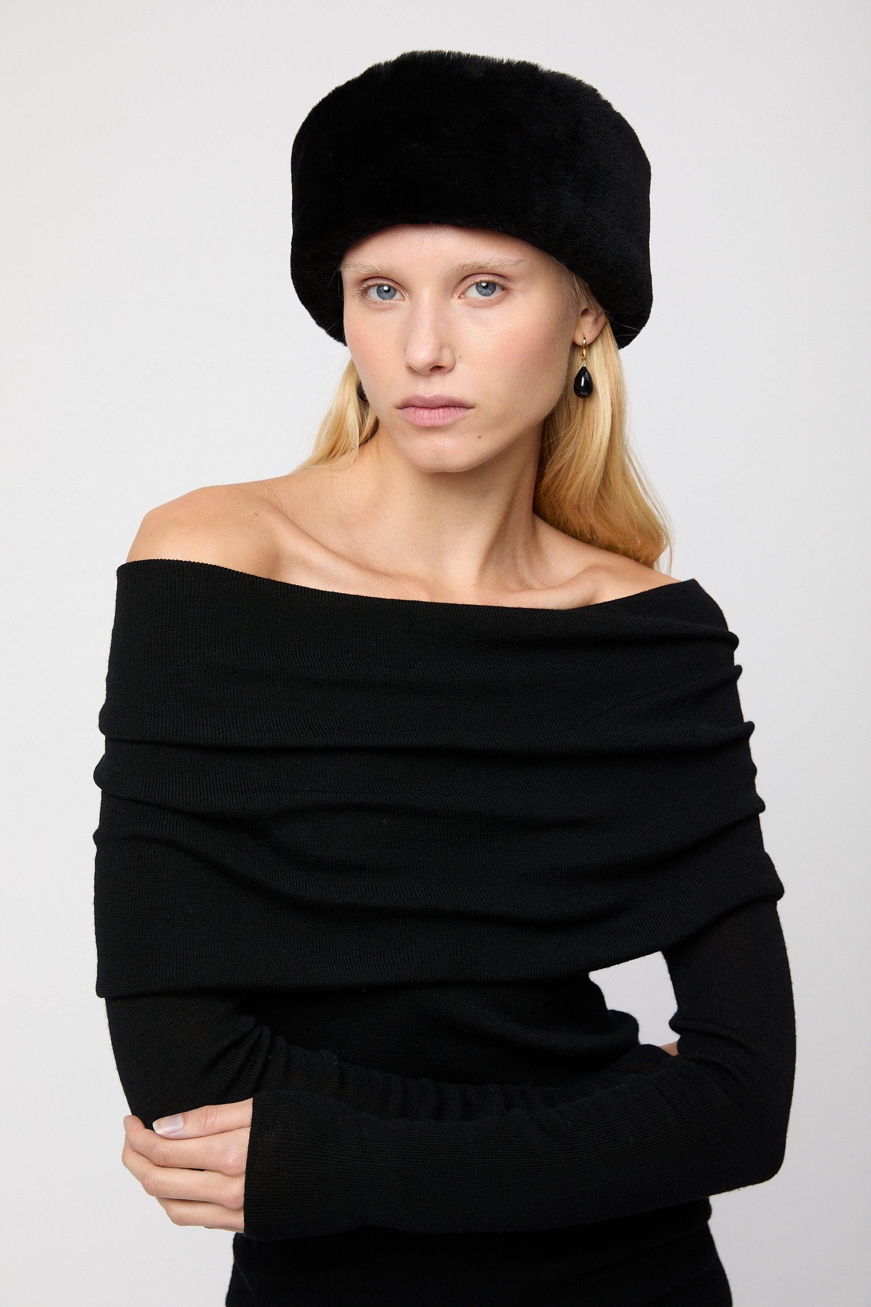 Shop FWSS Off Shoulder Knit Top Jet Black – Fall Winter