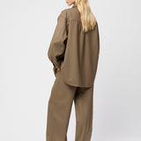 Wool Oversized Shirt Olive