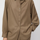 Wool Oversized Shirt Olive