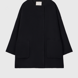 Marine Oversized Doublé Coat Jet Black