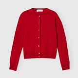 Classic Wool Cardigan Crimson