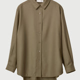 Wool Oversized Shirt Olive