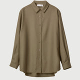 Wool Oversized Shirt Olive