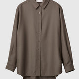 Wool Oversized Shirt Olive