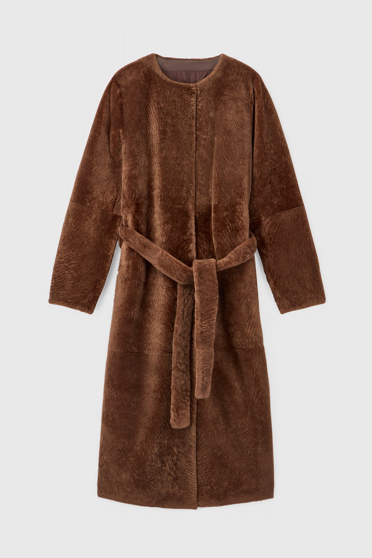 Bergamo Shearling Coat Dark Caramel