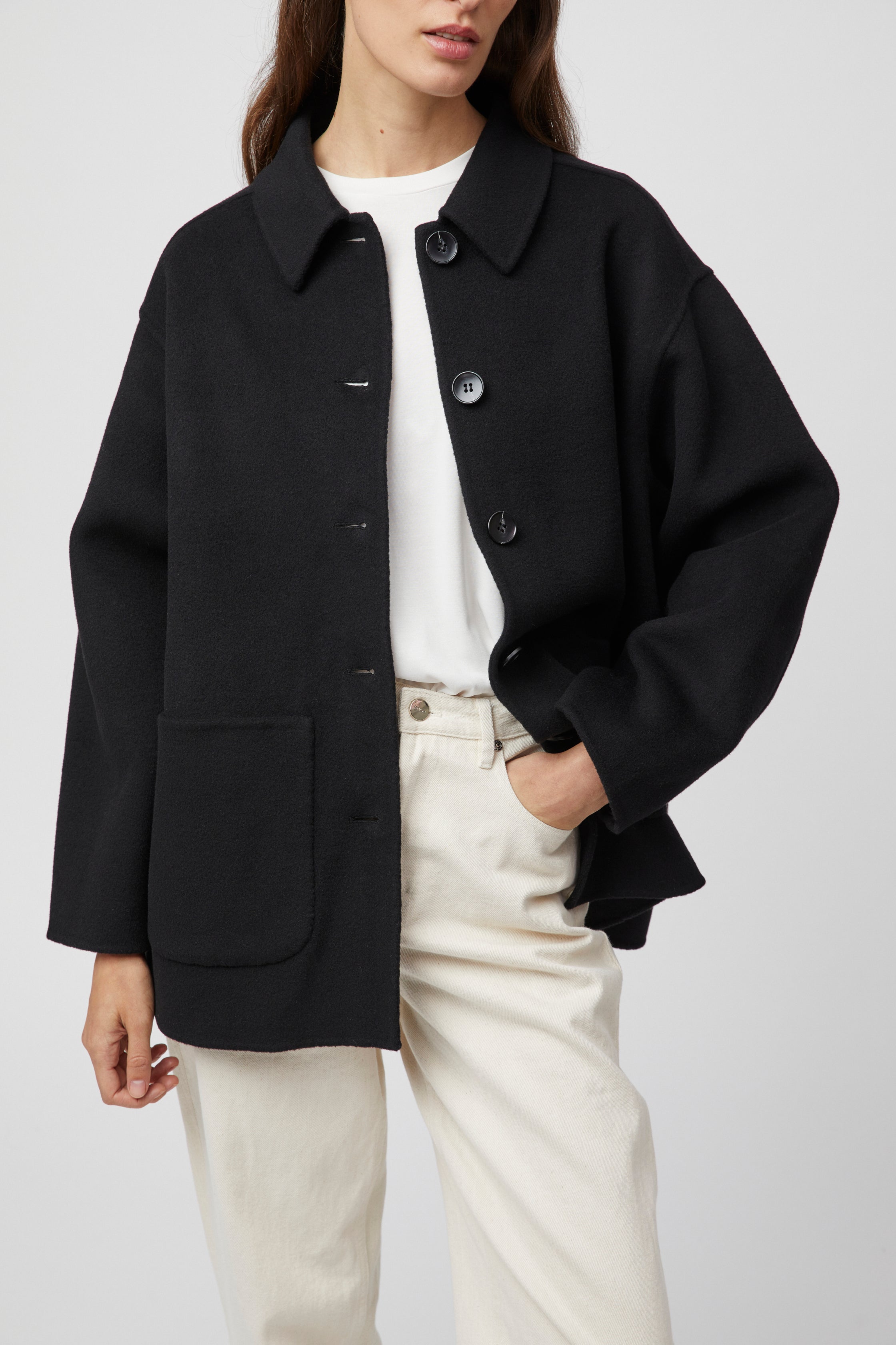 Adrift Double Shacket Jet Black – Fall Winter Spring Summer