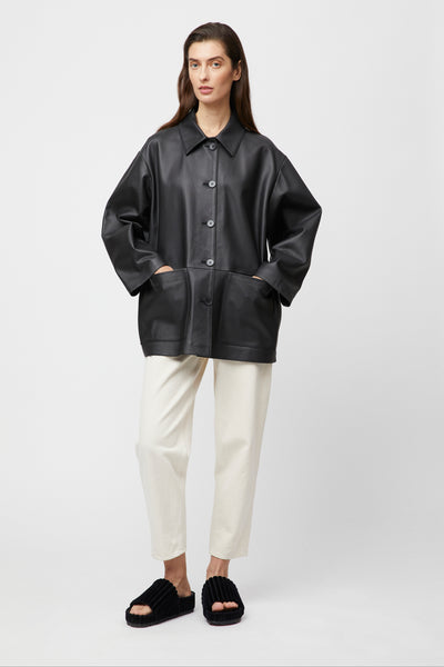 レザージャケット・コート Atelier Edition : 25SS / Eco Leather String Jacket (black) TrineHisdal_2023_10_FWSS_02_20