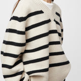 Nautical V-Neck Sweater Jet Black