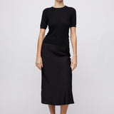 Bias Cut Slip Skirt Jet Black