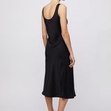Bias Cut Slip Dress Jet Black