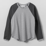 Girl Baseball Tee Gray Melange Block