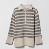 Marine Fisherman Zip Up Downy Stripe