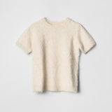 White Calico Furry Tee Cream