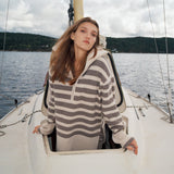 Marine Fisherman Zip Up Downy Stripe