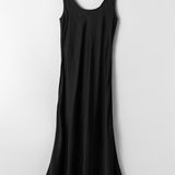 Bias Cut Slip Dress Jet Black