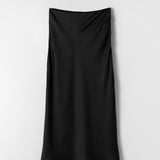 Bias Cut Slip Skirt Jet Black