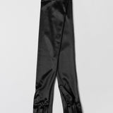 Satin Opera Gloves Jet Black