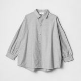 Wood Oversized Flannel Shirt Light Gray Melange