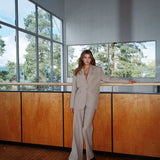 Tailored Wool Flares Travertine