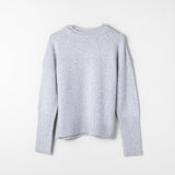 Pink Sweet Peas Mock Neck Jumper Light Gray Melange