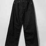 Relaxed Wide Leg Jeans Jet Black