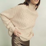 Scrabble Braid Knit Winter Cream