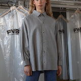 Wood Oversized Flannel Shirt Light Gray Melange