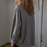 Wood Oversized Flannel Shirt Light Gray Melange