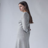 Oriental Poppies Knit Dress Light Gray Melange