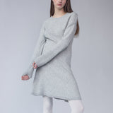 Oriental Poppies Knit Dress Light Gray Melange