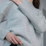 Pink Sweet Peas Mock Neck Jumper Jet Stream White