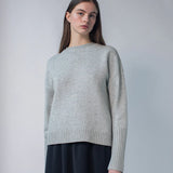 Pink Sweet Peas Mock Neck Jumper Jet Stream White