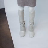 Wool Cotton Leg Warmers Oatmeal Marl